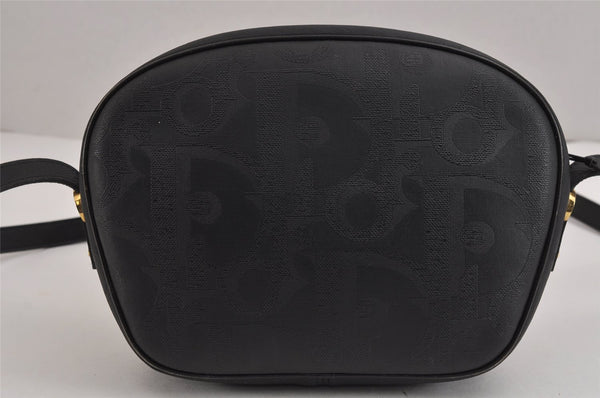 Authentic Christian Dior Trotter Shoulder Cross Bag PVC Leather Black 3094J