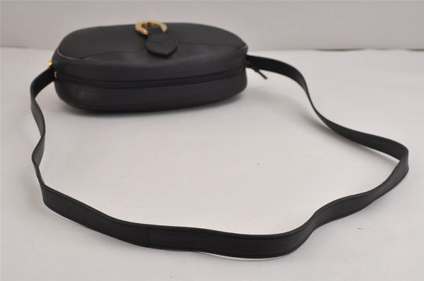 Authentic Christian Dior Trotter Shoulder Cross Bag PVC Leather Black 3094J