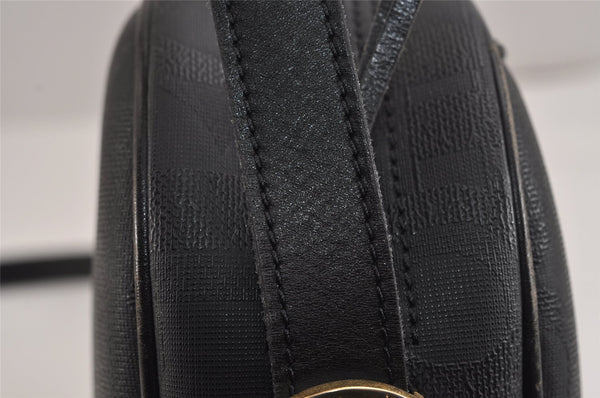 Authentic Christian Dior Trotter Shoulder Cross Bag PVC Leather Black 3094J