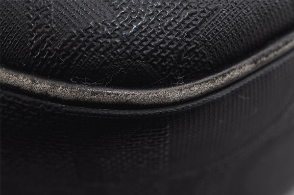 Authentic Christian Dior Trotter Shoulder Cross Bag PVC Leather Black 3094J