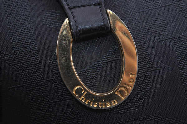 Authentic Christian Dior Trotter Shoulder Cross Bag PVC Leather Black 3094J