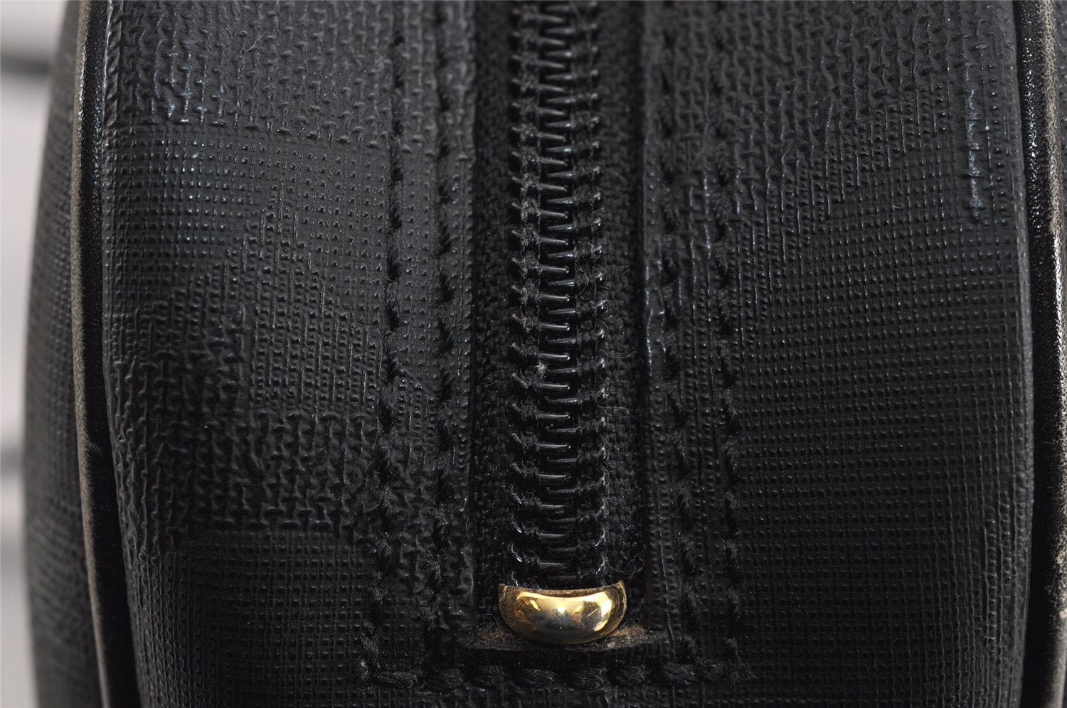 Authentic Christian Dior Trotter Shoulder Cross Bag PVC Leather Black 3094J