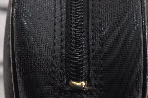 Authentic Christian Dior Trotter Shoulder Cross Bag PVC Leather Black 3094J