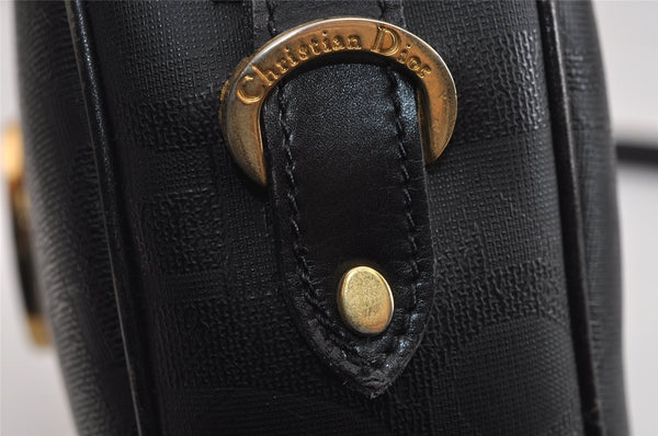 Authentic Christian Dior Trotter Shoulder Cross Bag PVC Leather Black 3094J
