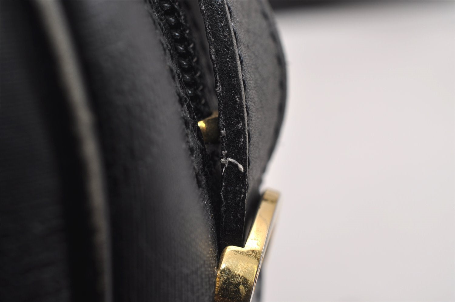 Authentic Christian Dior Trotter Shoulder Cross Bag PVC Leather Black 3094J