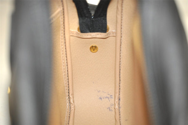 Authentic Christian Dior Trotter Shoulder Cross Bag PVC Leather Black 3094J