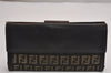 Authentic FENDI Zucchino Vintage Long Wallet Purse Canvas Leather Brown 3095J