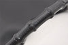 Authentic GUCCI Vintage Bamboo Shoulder Hand Bag Purse Nylon Leather Black 3096J