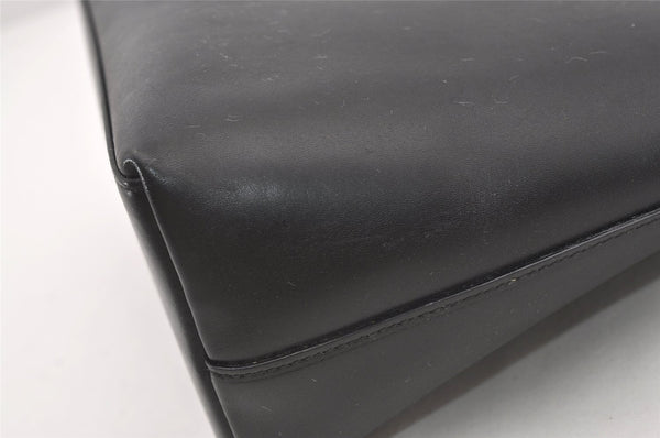 Authentic GUCCI Vintage Bamboo Shoulder Hand Bag Purse Nylon Leather Black 3096J