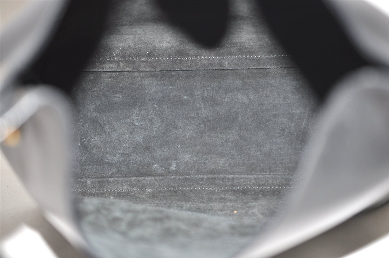 Authentic GUCCI Vintage Bamboo Shoulder Hand Bag Purse Nylon Leather Black 3096J