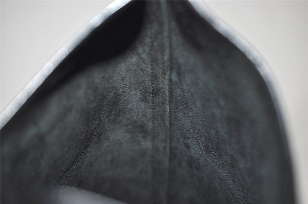 Authentic GUCCI Vintage Bamboo Shoulder Hand Bag Purse Nylon Leather Black 3096J