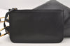 Authentic GUCCI Vintage Bamboo Shoulder Hand Bag Purse Nylon Leather Black 3096J