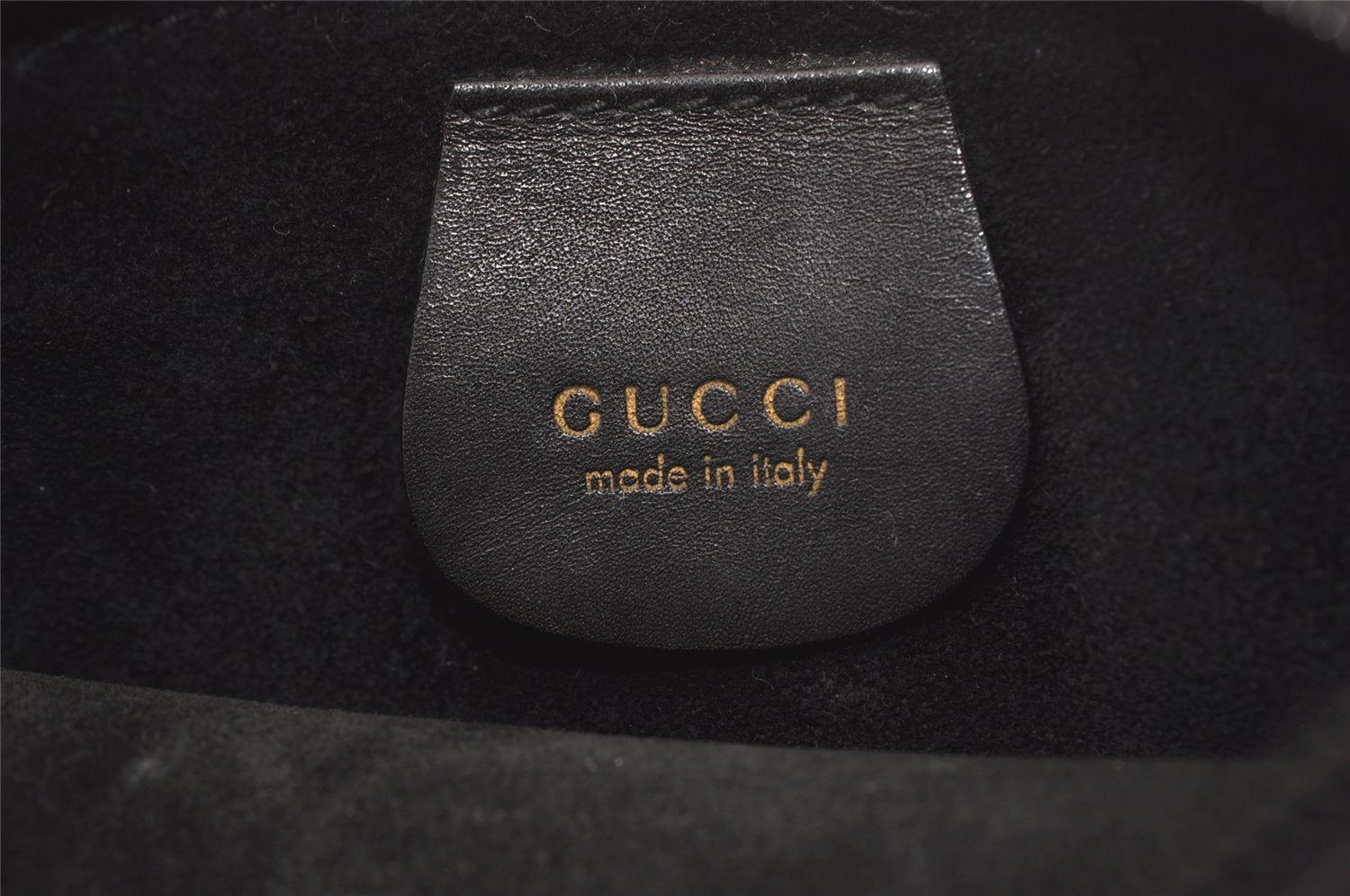 Authentic GUCCI Vintage Bamboo Shoulder Hand Bag Purse Nylon Leather Black 3096J