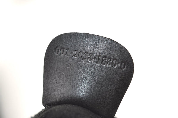 Authentic GUCCI Vintage Bamboo Shoulder Hand Bag Purse Nylon Leather Black 3096J