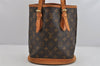 Authentic Louis Vuitton Monogram Bucket PM Shoulder Tote Bag M42238 Junk 3096K