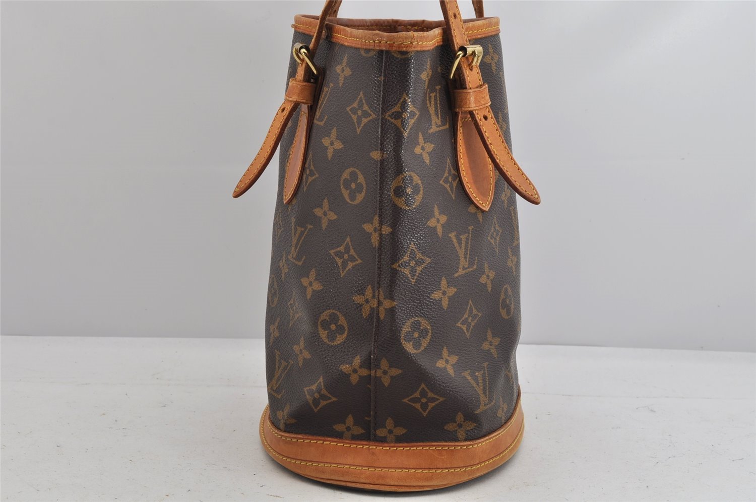 Authentic Louis Vuitton Monogram Bucket PM Shoulder Tote Bag M42238 Junk 3096K
