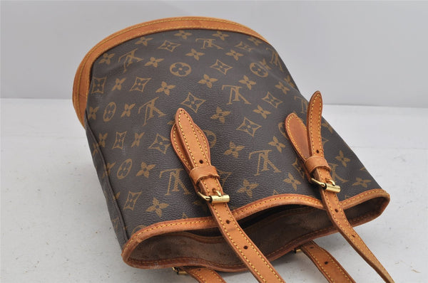 Authentic Louis Vuitton Monogram Bucket PM Shoulder Tote Bag M42238 Junk 3096K