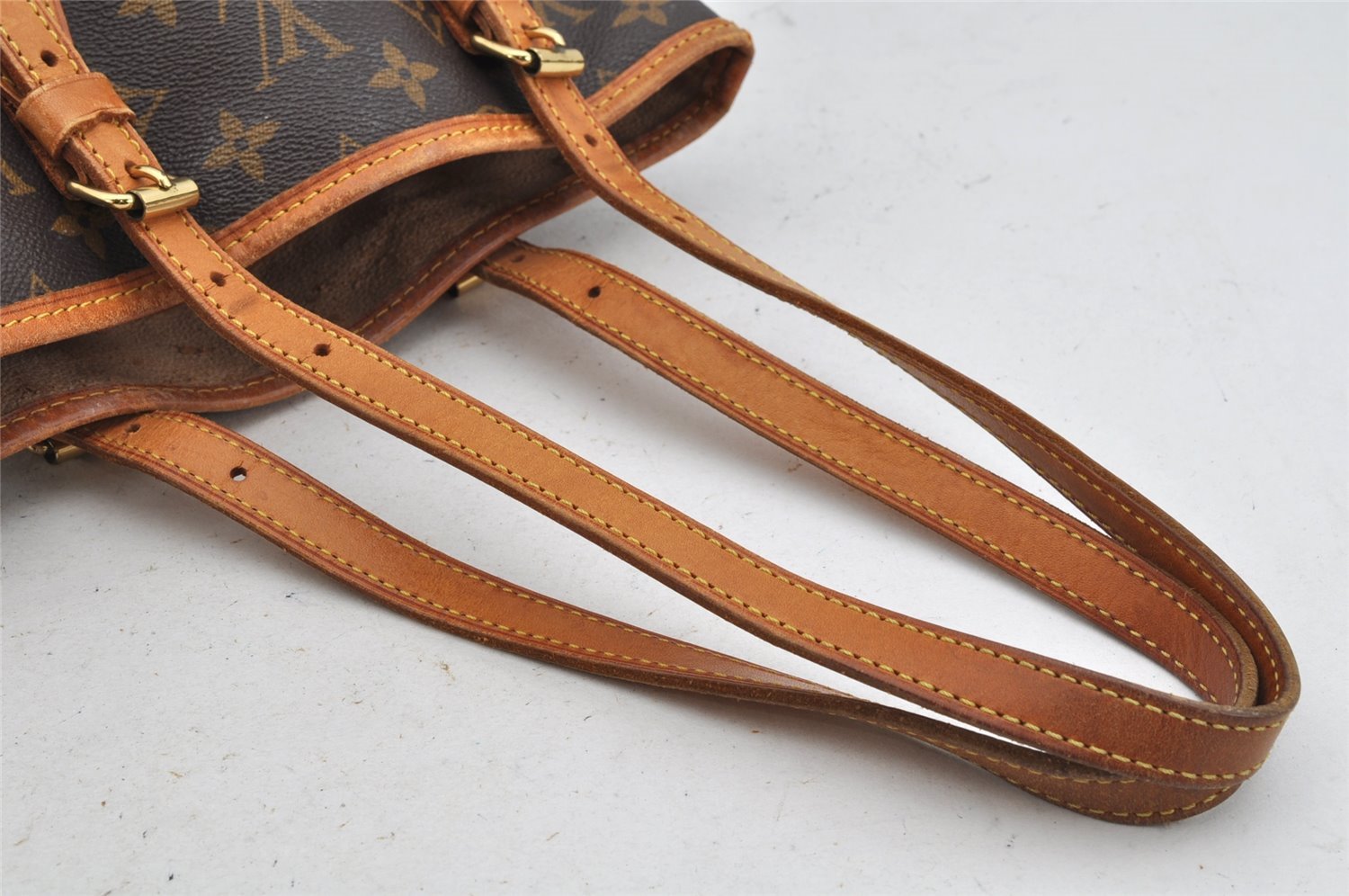 Authentic Louis Vuitton Monogram Bucket PM Shoulder Tote Bag M42238 Junk 3096K