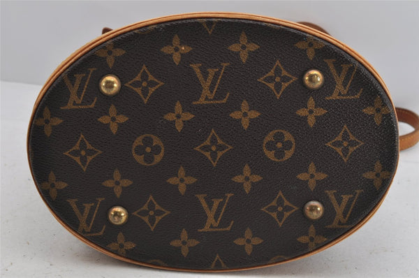 Authentic Louis Vuitton Monogram Bucket PM Shoulder Tote Bag M42238 Junk 3096K