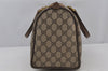 Authentic GUCCI Web Sherry Line Hand Boston Bag GG PVC Leather Brown Junk 3097J