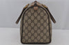 Authentic GUCCI Web Sherry Line Hand Boston Bag GG PVC Leather Brown Junk 3097J