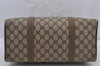 Authentic GUCCI Web Sherry Line Hand Boston Bag GG PVC Leather Brown Junk 3097J