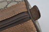 Authentic GUCCI Web Sherry Line Hand Boston Bag GG PVC Leather Brown Junk 3097J