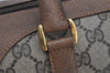 Authentic GUCCI Web Sherry Line Hand Boston Bag GG PVC Leather Brown Junk 3097J