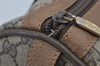 Authentic GUCCI Web Sherry Line Hand Boston Bag GG PVC Leather Brown Junk 3097J