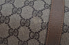 Authentic GUCCI Web Sherry Line Hand Boston Bag GG PVC Leather Brown Junk 3097J