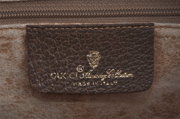 Authentic GUCCI Web Sherry Line Hand Boston Bag GG PVC Leather Brown Junk 3097J