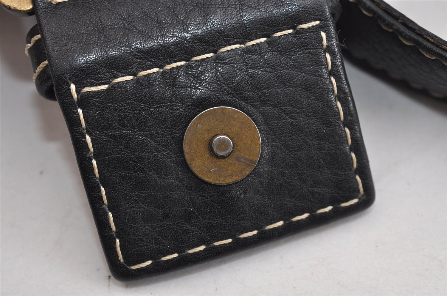 Authentic CELINE Vintage Shoulder Hand Bag Purse Leather Black 3098J