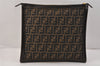 Authentic FENDI Zucca Clutch Hand Bag Purse Nylon Leather Brown Black 3098K