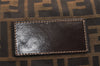 Authentic FENDI Zucca Clutch Hand Bag Purse Nylon Leather Brown Black 3098K