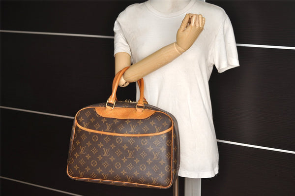 Authentic Louis Vuitton Monogram Deauville Hand Bag M47270 LV 3100I