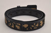 Authentic Christian Dior Trotter Belt Canvas Leather 24.8-29.7" Black 3100J