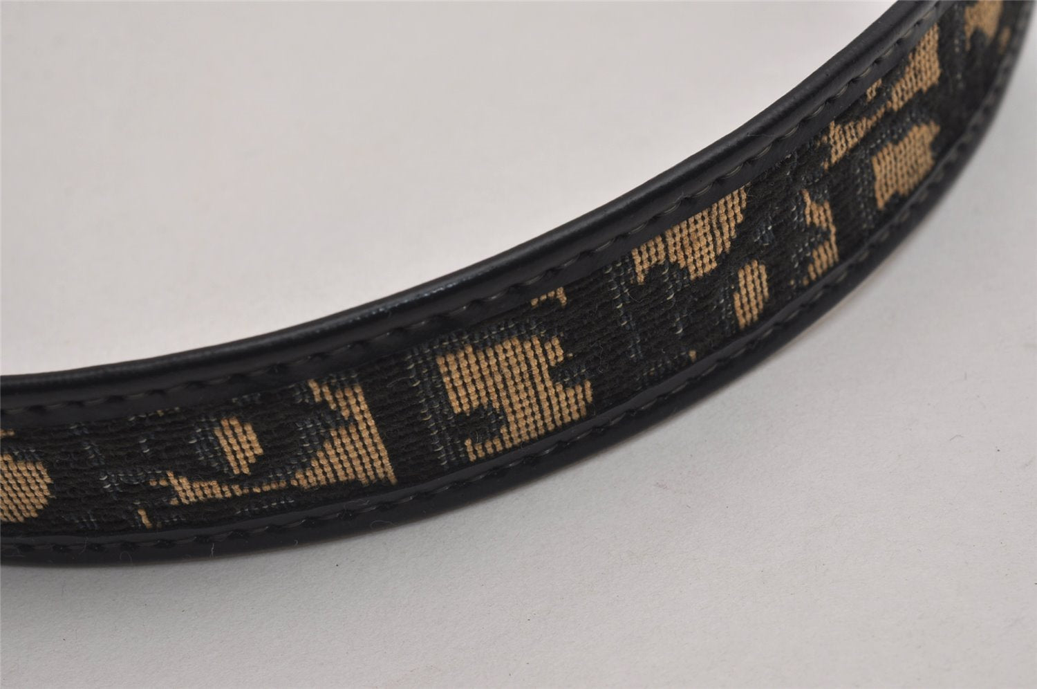 Authentic Christian Dior Trotter Belt Canvas Leather 24.8-29.7