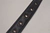 Authentic Christian Dior Trotter Belt Canvas Leather 24.8-29.7" Black 3100J