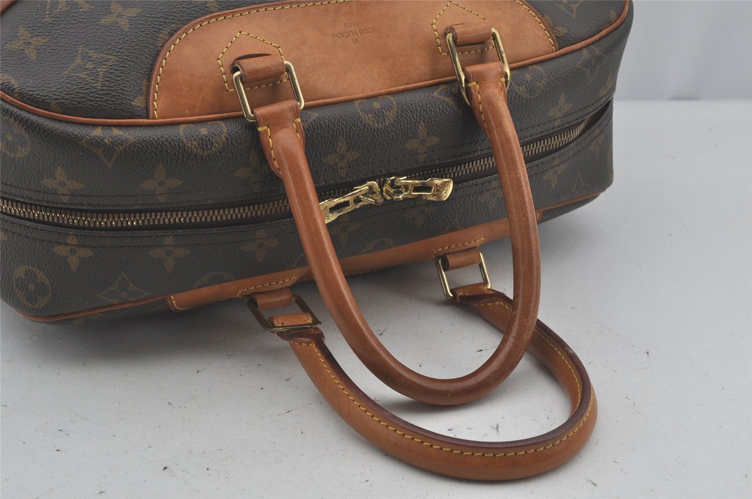 Authentic Louis Vuitton Monogram Deauville Hand Bag M47270 LV 3102J