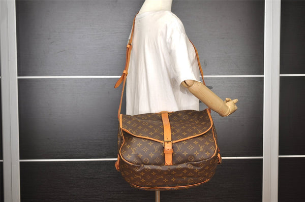 Authentic Louis Vuitton Monogram Saumur 35 Shoulder Cross Bag M42254 LV 3103I