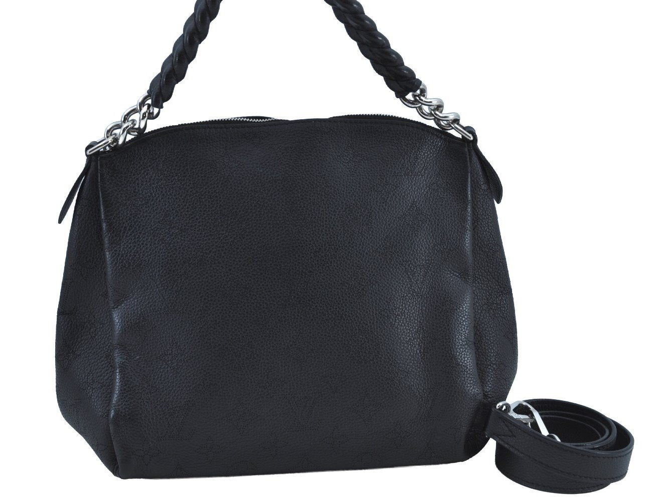 Auth Louis Vuitton Mahina Babylone Chain BB 2Way Hand Bag Black M51223 LV 3104I