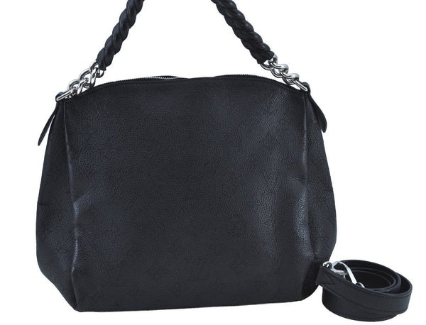 Auth Louis Vuitton Mahina Babylone Chain BB 2Way Hand Bag Black M51223 LV 3104I