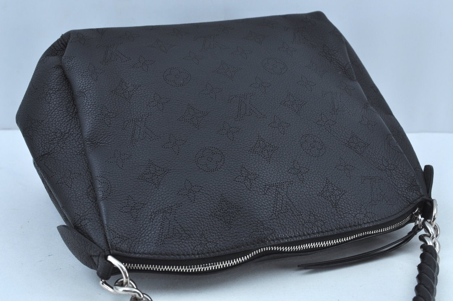 Auth Louis Vuitton Mahina Babylone Chain BB 2Way Hand Bag Black M51223 LV 3104I