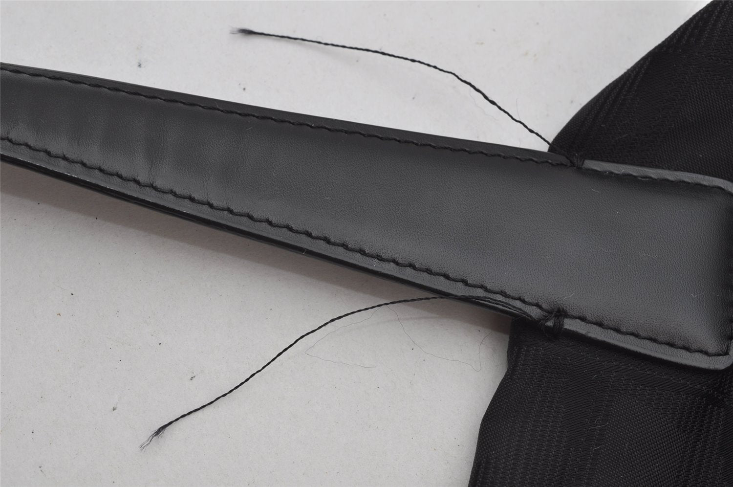 Authentic CHANEL New Travel Line Shoulder Tote Bag Nylon Leather Black 3105J
