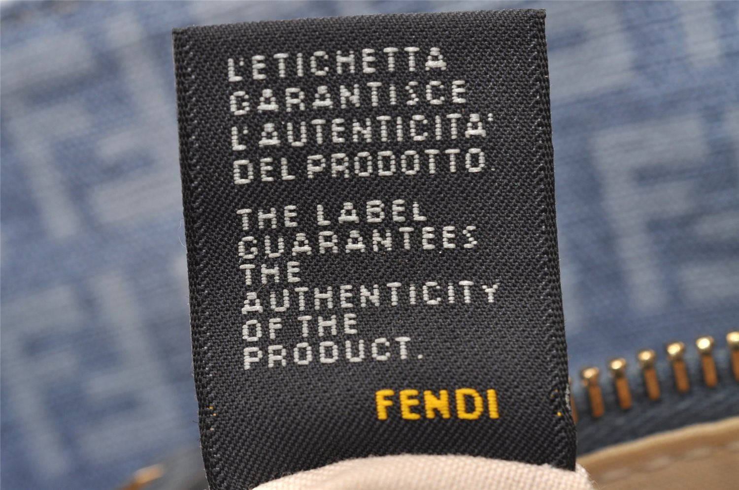 Authentic FENDI Vintage Zucchino Hand Bag Purse PVC Blue 3106I