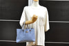 Authentic FENDI Vintage Zucchino Hand Bag Purse PVC Blue 3106I