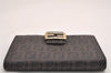 Authentic FENDI Zucchino Vintage Bifold Wallet Purse Leather Brown 3106J