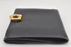 Authentic GUCCI Vintage Bifold Wallet Purse Leather Navy Blue 3106K