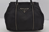 Authentic PRADA Vintage Nylon Tessuto Leather Tote Hand Bag Black 3107J