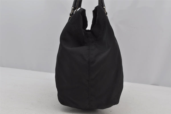 Authentic PRADA Vintage Nylon Tessuto Leather Tote Hand Bag Black 3107J